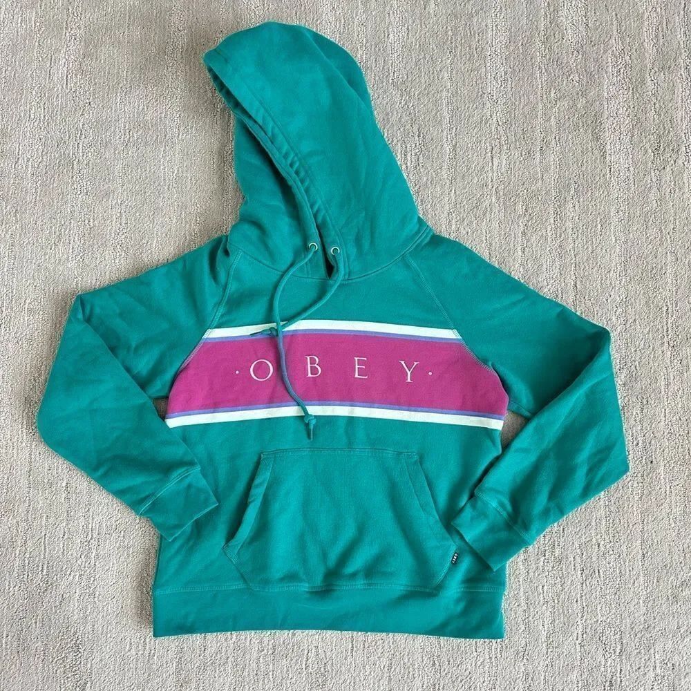 ObeyโTeal hoodieโ